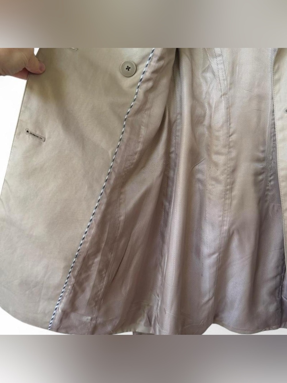 Banana Republic | Petite Double-Breasted Trench Coat | Khaki | Petite XS - Picture 7 of 8